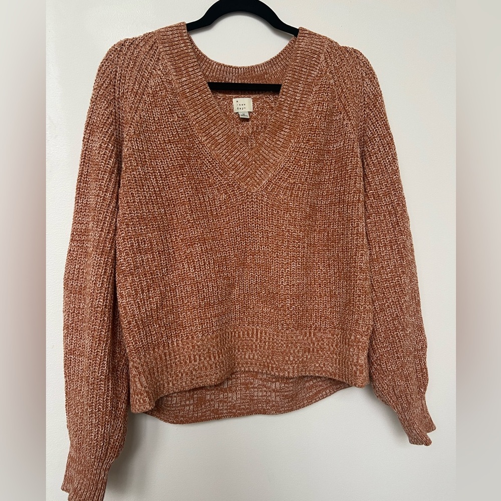 Cozy knit v neck sweater